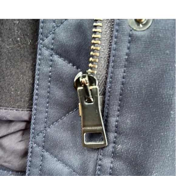Burberry Navy Blue with Hood Weather-Resistant Design Coat